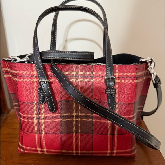 New Coach Mollie 25 Tote in Tartan Plaid Crossbody Purse - Picture 4 of 8